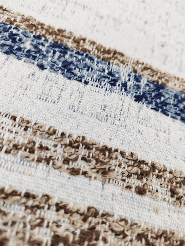 Seri selimut kain tekstil rumah katun poliester Chenille bergaris tidak beraturan